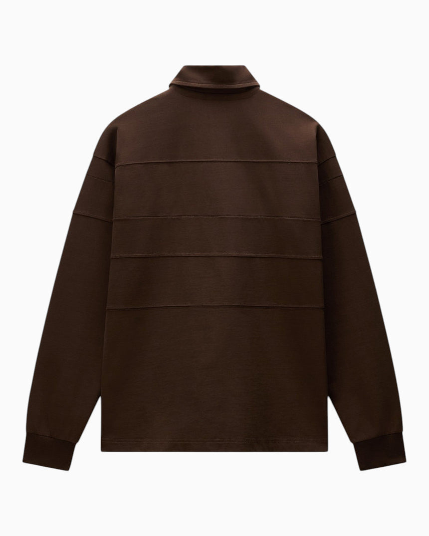 Napapijri Bloom Jersey Long-Sleeve Erkek Polo T-Shirt Dark Brown