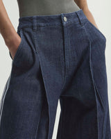 Badigirl Denim Pleats Wide Leg Kadın Pantolon