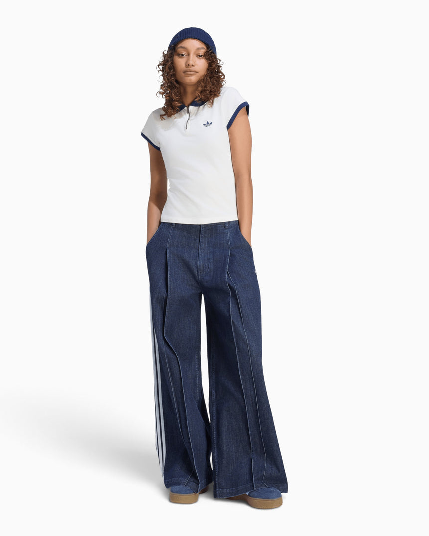 Badigirl Denim Pleats Wide Leg Kadın Pantolon