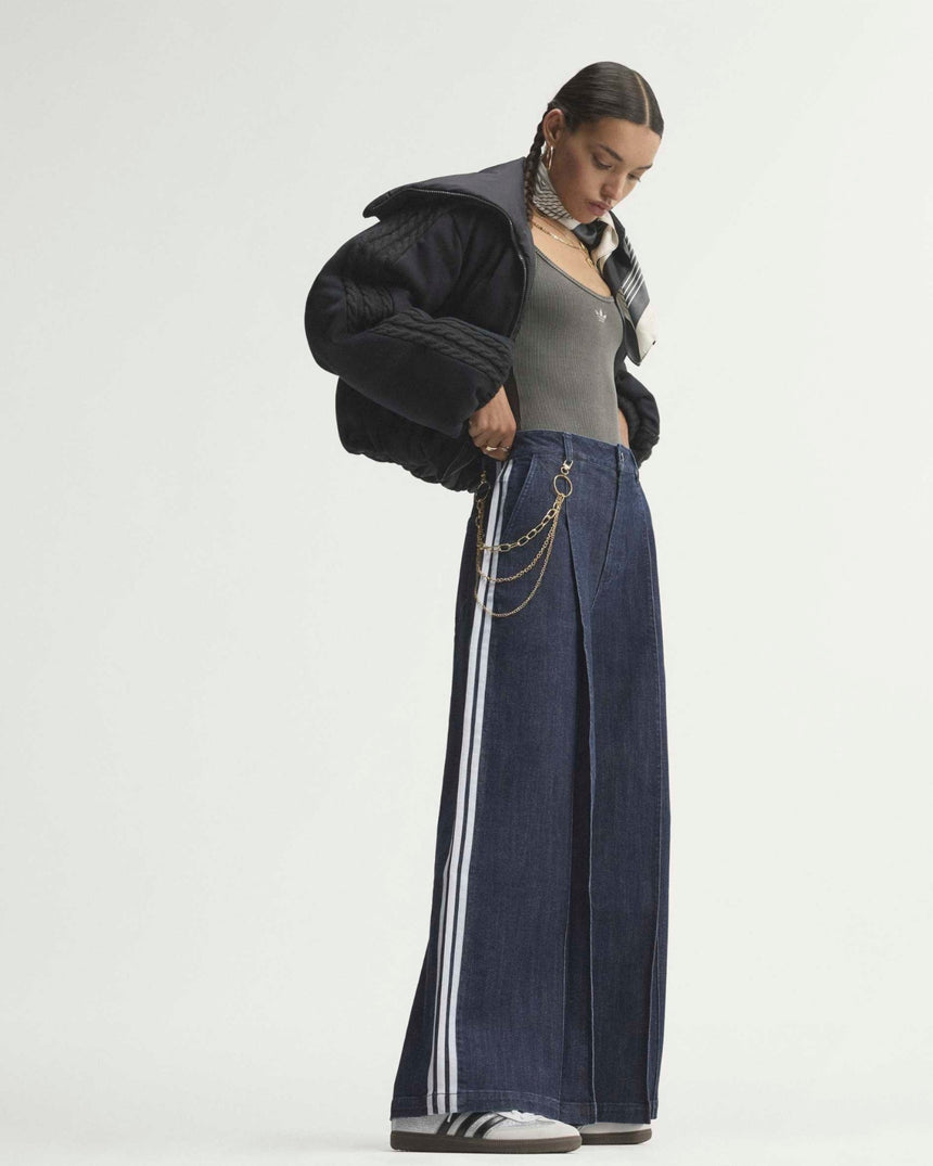Badigirl Denim Pleats Wide Leg Kadın Pantolon