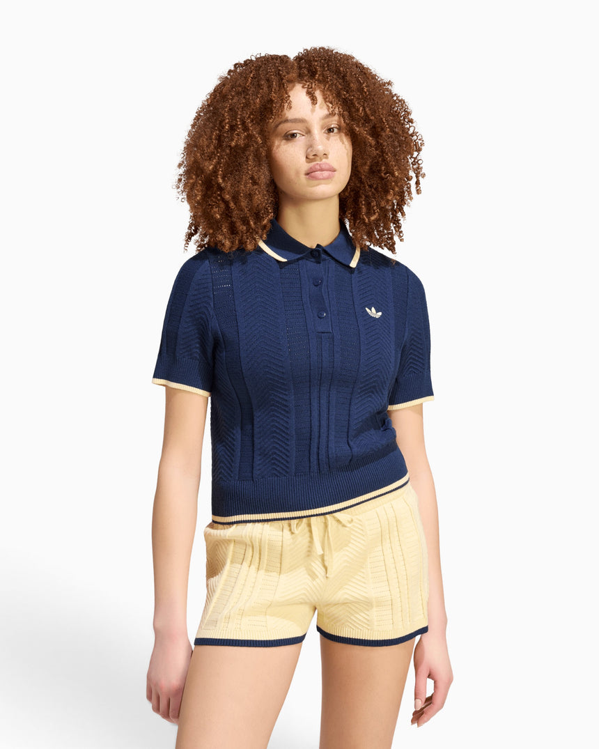 Cable Knit Cali Kadın Polo T-Shirt