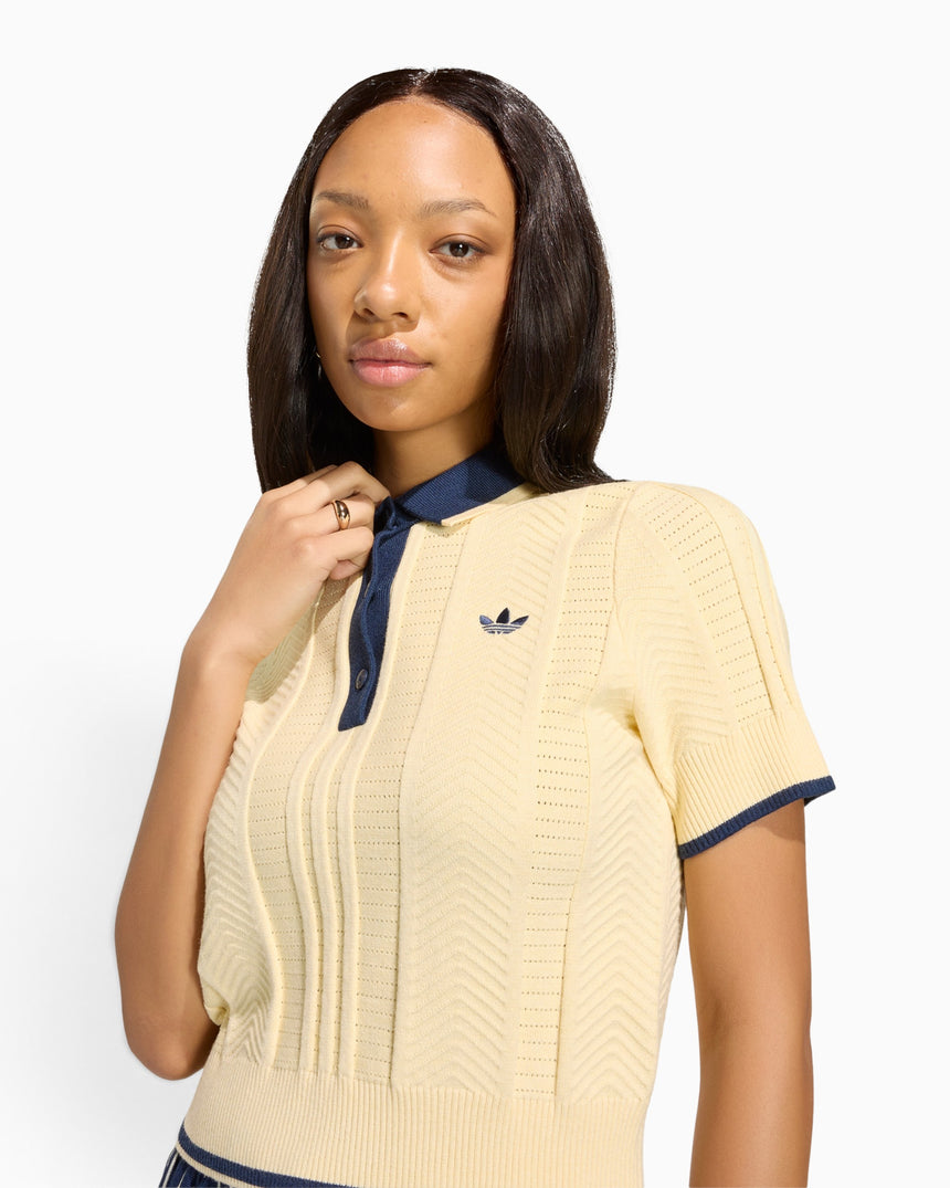 Cable Knit Cali Kadın Polo T-Shirt