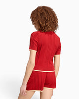 Cable Knit Cali Kadın Polo T-Shirt