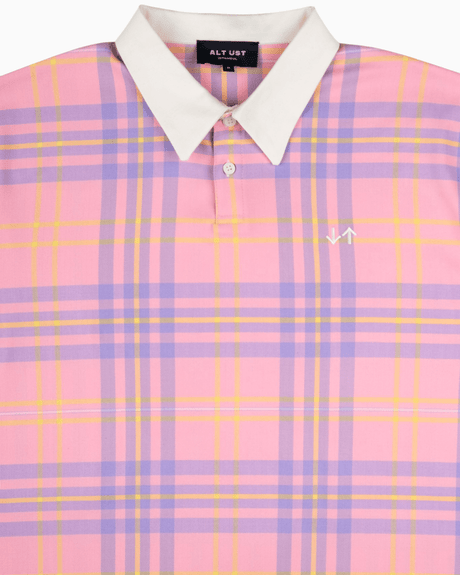 Alt Üst Plaid Polo T-Shirt