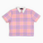 Alt Üst Plaid Polo T-Shirt Pink