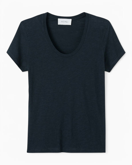 American Vintage Jacksonville Kadın U-Neck T-Shirt Navy
