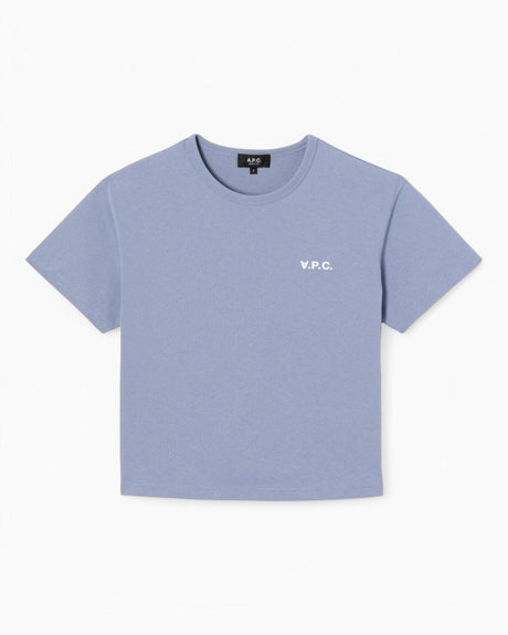 A.P.C. Boxy Petit VPC Kadın T-Shirt Bleu Gris/Blanc