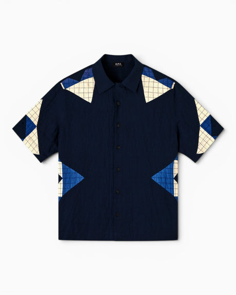 A.P.C. Patchwork Erkek Gömlek Dark Indigo