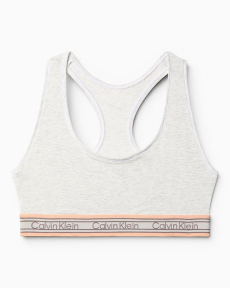 Calvin Klein Icon Cotton Modal Unlined Bralette - Kadın Snow Heather