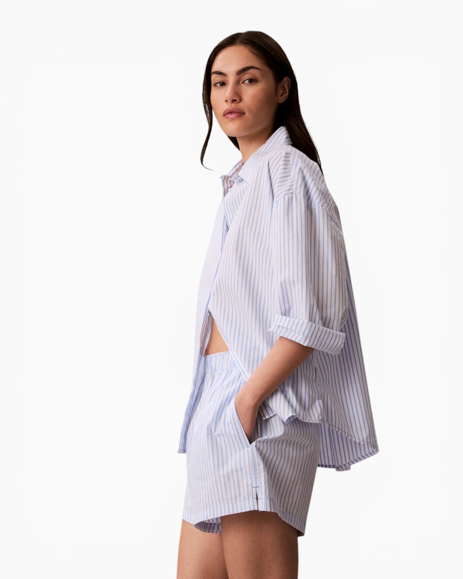 Calvin Klein Logo Patch Poplin Kadın Şort