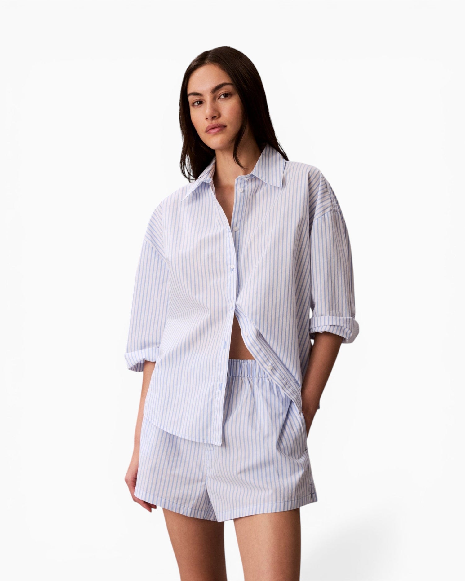 Calvin Klein Logo Patch Poplin Kadın Şort