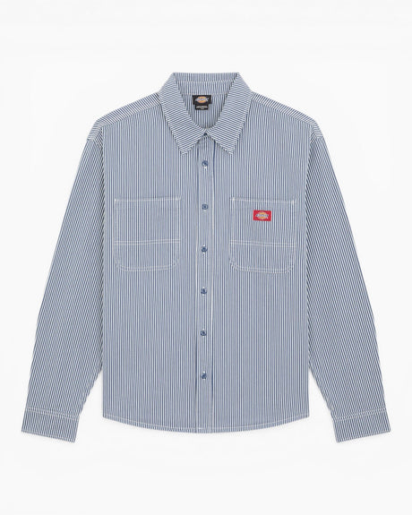 Dickies Hickory Work LS Erkek Gömlek Retro Indigo