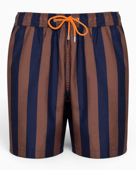 Heliophilia Italian Stripes Şort Mayo Brown/Navy