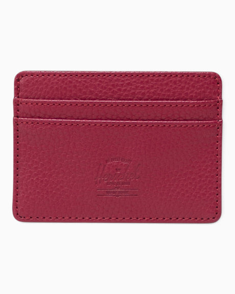 Herschel Charlie Vegan Leather Kartlık Cherry Red