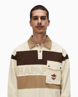 Napapijri Bloom Jersey Long-Sleeve Erkek Polo T-Shirt Beige N5E