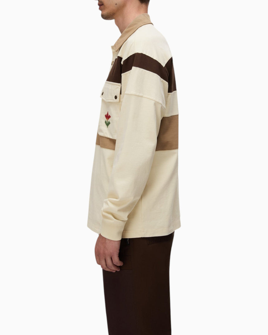 Napapijri Bloom Jersey Long-Sleeve Erkek Polo T-Shirt Beige N5E