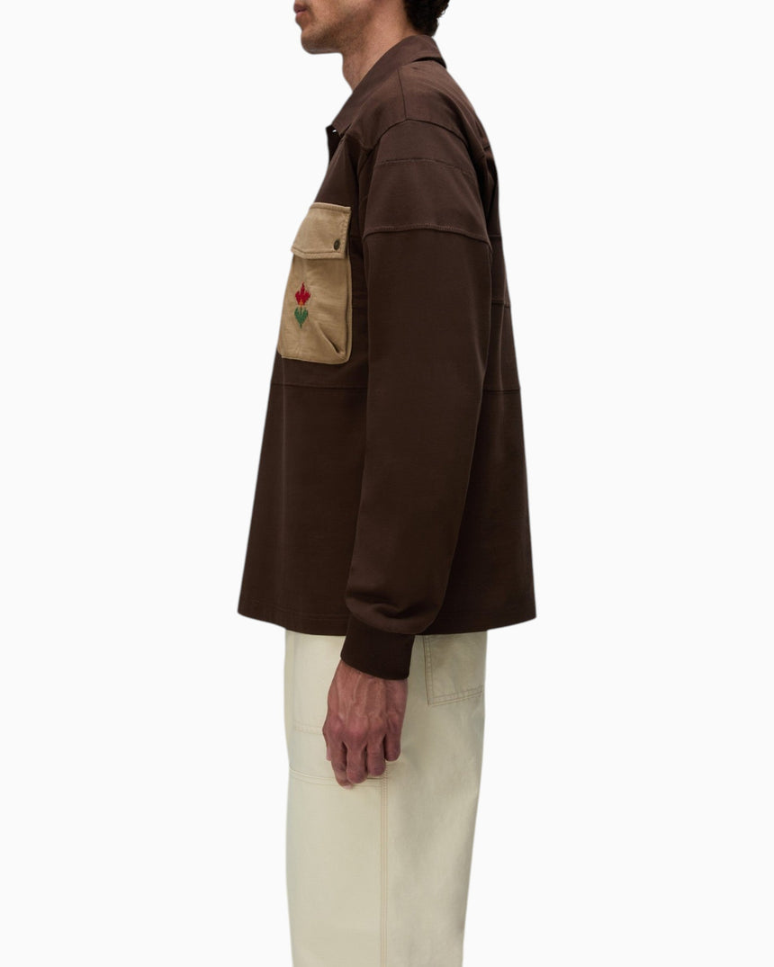 Napapijri Bloom Jersey Long-Sleeve Erkek Polo T-Shirt Dark Brown