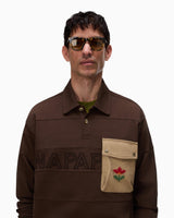 Napapijri Bloom Jersey Long-Sleeve Erkek Polo T-Shirt Dark Brown
