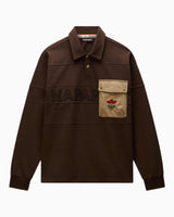 Napapijri Bloom Jersey Long-Sleeve Erkek Polo T-Shirt Dark Brown