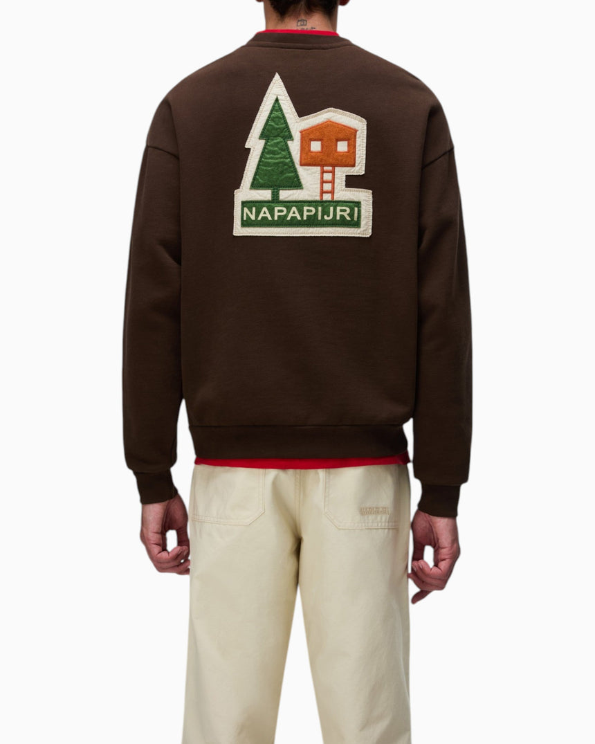 Napapijri Trahus French Terry Erkek Sweatshirt Dark Brown