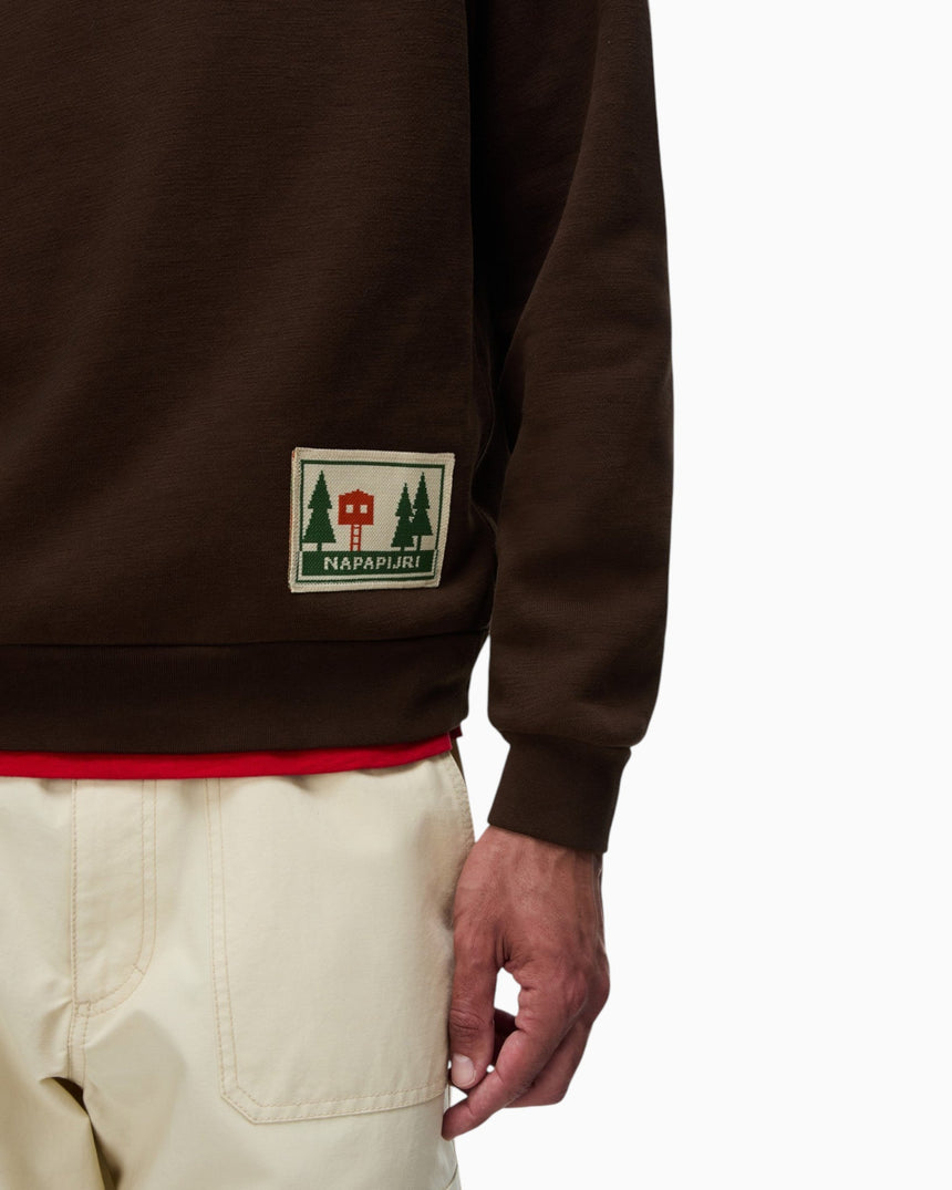 Napapijri Trahus French Terry Erkek Sweatshirt Dark Brown