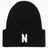 Norse Projects Merino Lambswool Rib N Logo Beanie Black