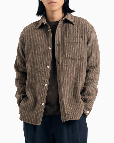 Norse Projects Ole Oversized Wool Stripe Erkek Gömlek