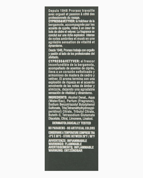 Proraso Eau de Cologne Cypress & Vetyver