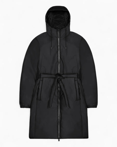 Rains Lohja Long Insulated Curve Jacket Kadın Yağmurluk Black