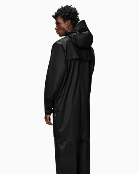 Rains Long Jacket Yağmurluk Black Grain