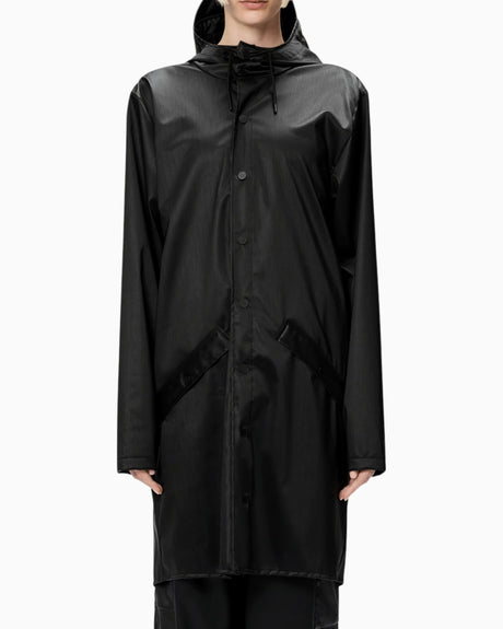 Rains Long Jacket Yağmurluk Black Grain