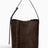 SAYÉS Large Tote Plissé Suede Kadın Omuz Çantası Dark Brown