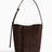 SAYÉS Medium Tote Plissé Suede Kadın Omuz Çantası Dark Brown