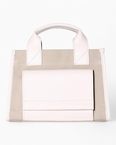 SAYÉS Stitched Pocket Mini Kadın Omuz Çantası Beige and Off - White