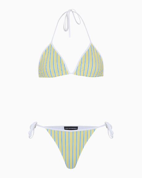Soon To Be Announced Stripes Bikini Set Yellow Stripes