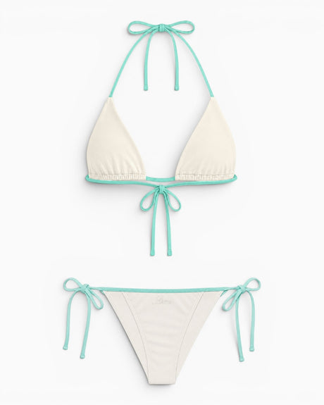 Soon To Be Announced Piped Bikini Set White