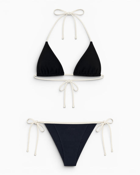 Soon To Be Announced Piped Bikini Set Black