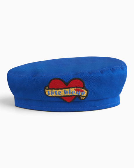 tête bleue Coeur Canvas French Beret Electric Blue