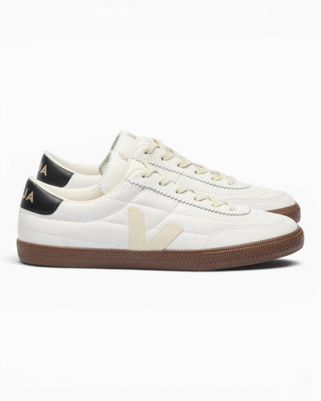 VEJA Panenka Organic Traced Leather Erkek Sneaker White/Black/Bark