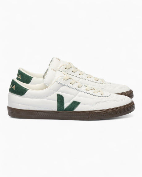 VEJA Panenka Organic Traced Leather Suede Logo Erkek Sneaker White/Cyprus Eagle