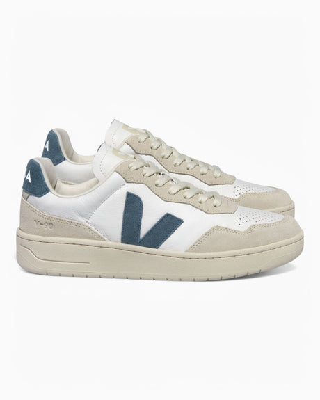 VEJA V-90 Leather Suede Logo Erkek Sneaker Extra White/California